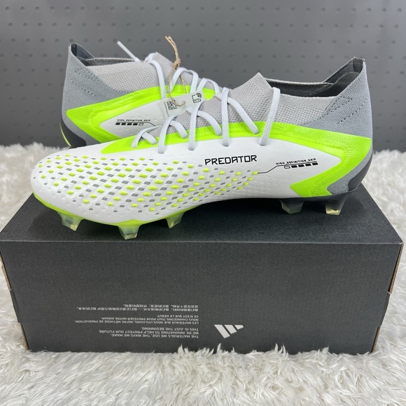 Adidas Predator Accuracy.1 FG White Volt Soccer Cleats GZ0035 Mens Size 7.5 main image 4